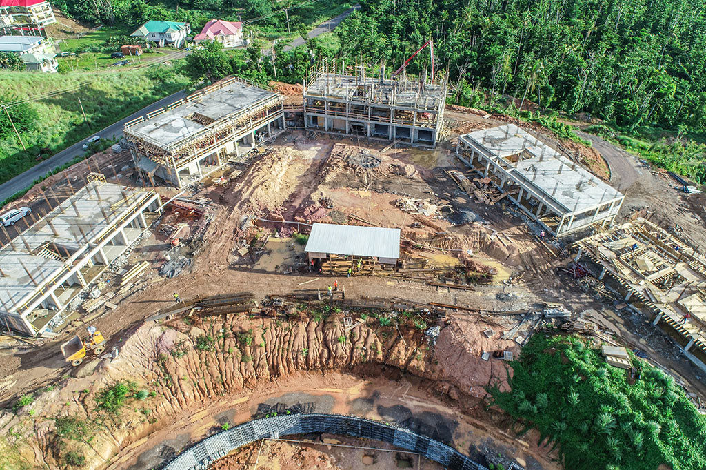 Seven-Month Construction Review: Aerial view of construction at Anichi Resort & Spa