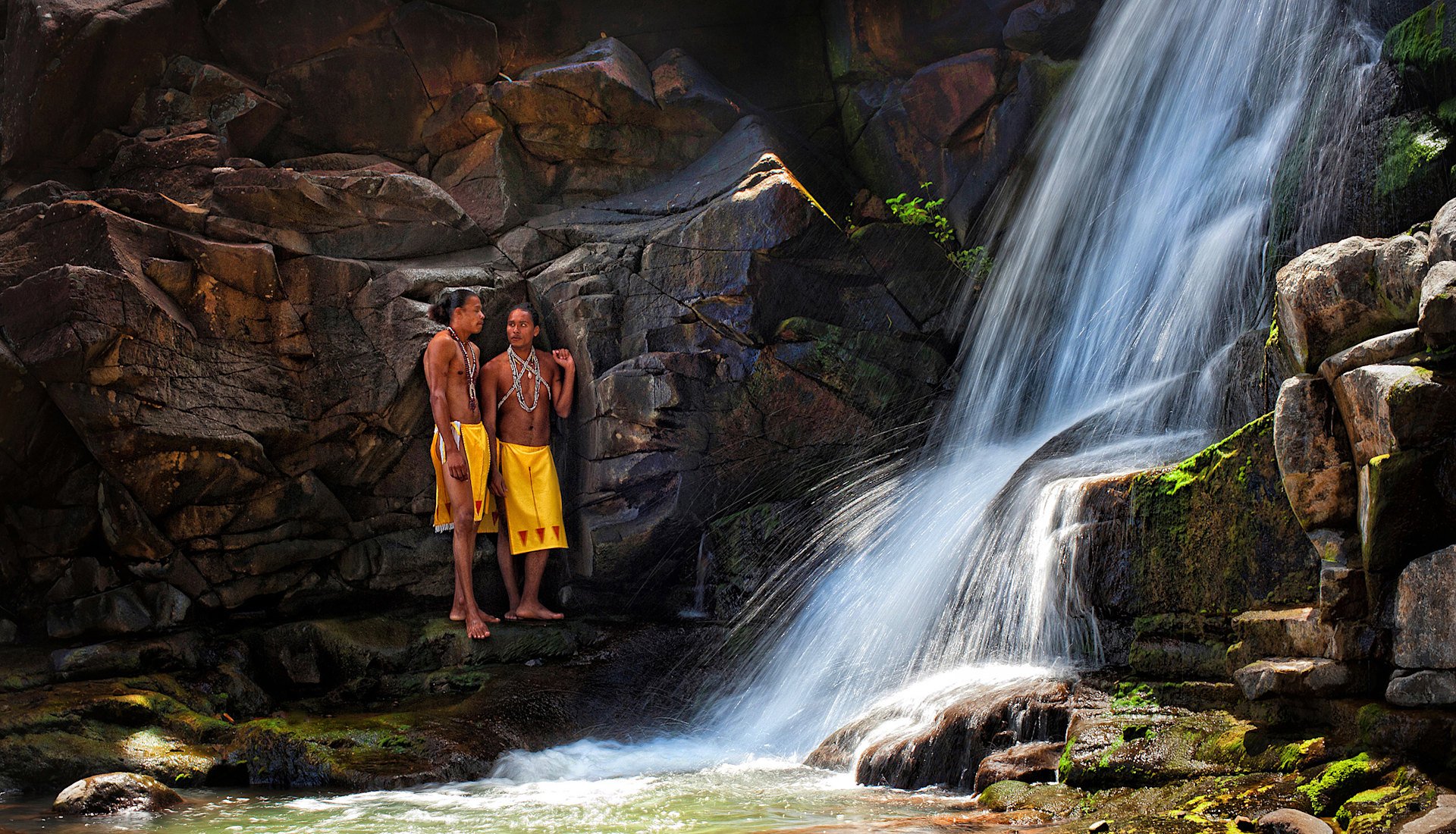 Young Kalinago Men at the Fall in Barana Aute Village