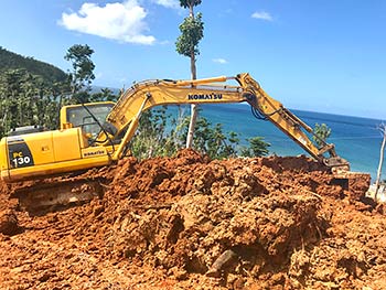 January 15, 2018 Anichi Resort Construction Update: Excavator