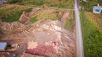 February 7, 2018 Anichi Resort Construction Update: East-North Aerieal View of the Beginning Stage of Construction