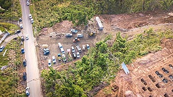 February 7, 2018 Anichi Resort Construction Update: East-South Aerieal View of the Beginning Stage of Construction