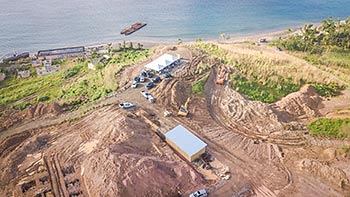 February 7, 2018 Anichi Resort Construction Update: West-North Aerieal View of the Beginning Stage of Construction