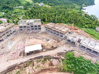 Anichi Resort Construction Update: Aerial View to the South with Buildings at the Right - October 17, 2018