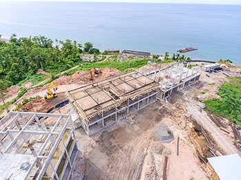 Anichi Resort Construction Update: Aerial View to the West with Buildings at the Right - October 17, 2018