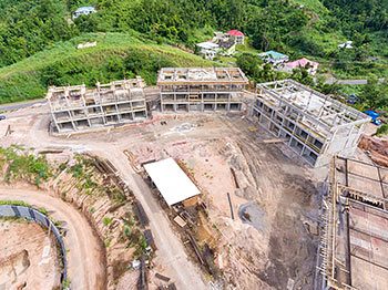 Anichi Resort Construction Update: Aerial View to the East with Buildings at the Left - October 17, 2018