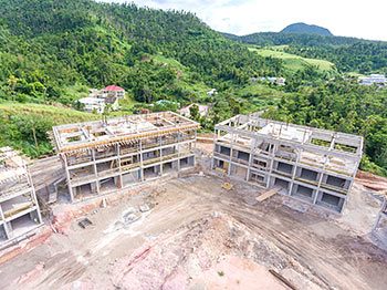 Anichi Resort Construction Update: Aerial View to the East - Close up View of Buildings at the Left. October 17, 2018