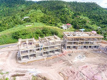 Anichi Resort Construction Update: Aerial View to the East - Close Up Buildings View at the Left. October 17, 2018