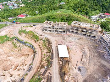 Anichi Resort Construction Update: Aerial View to the East - Buildings View at the Left. October 17, 2018