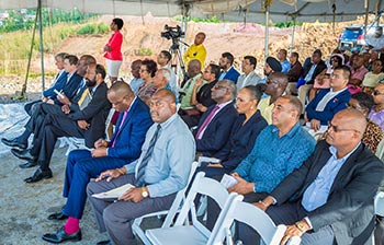Head of the CBIU, Ambassador Emmanuel Nanthan and members of government