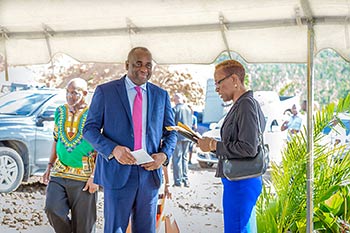 PM Hon. Roosevelt Skerrit arrives at the groundbreaking ceremony