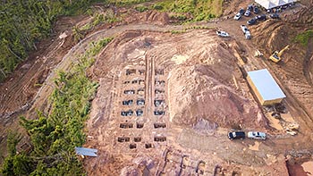 Начальный этап строительства курорта Anichi Resort & Spa от 7 февраля 2018: Аэросъемка центрального района