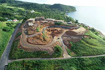 Ход строительства курорта Anichi Resort & Spa от 17 августа 2018: аэросъемка строительной площадки с видом на юг