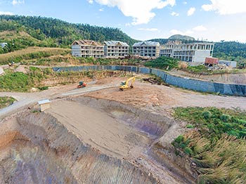 Ход строительства курорта Anichi Resort & Spa от 11 марта 2019: аэросъемка земляных работ в северо-западной части строительной площадки