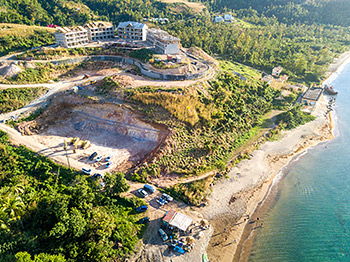 Ход строительства курорта Anichi Resort & Spa от 17 февраля 2019: аэросъемка с видом на юго-восток