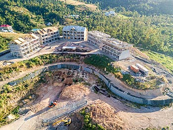 Ход строительства курорта Anichi Resort & Spa от 17 февраля 2019: аэросъемка зданий