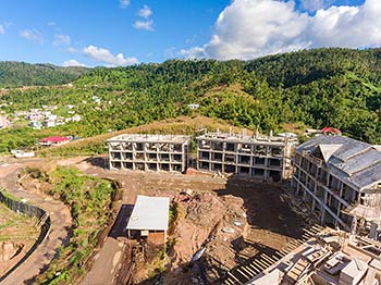 Ход строительства курорта Anichi Resort & Spa от 21 января 2019: вид на здания 10 и 9 с запада