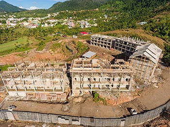 Ход строительства курорта Anichi Resort & Spa от 21 января 2019: вид на здания 6 и 7 с запада