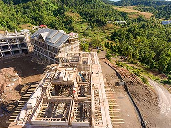 Ход строительства курорта Anichi Resort & Spa от 21 января 2019: крупным планом сверху здание 7