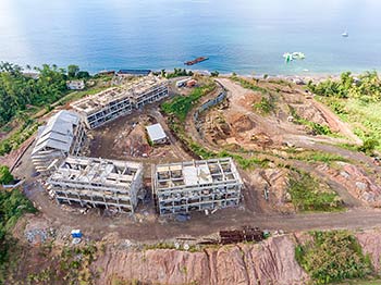 Ход строительства курорта Anichi Resort & Spa от 21 января 2019: аэросъемка с видом на Карибское море