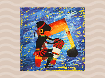 Dominica Arts and Crafts Exhibition on May 10, 2019: Tribal Tune by Keard George