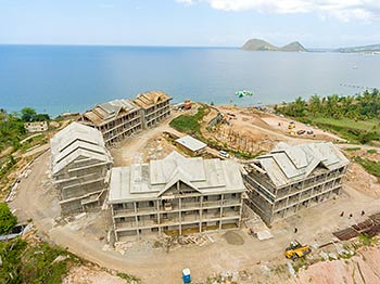 Ход строительства курорта Anichi Resort & Spa от 27 апреля 2019: аэросъемка с видом на Карибское море