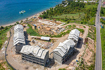Ход строительства карибского курорта Anichi Resort & Spa от 21 июня 2019: вид с воздуха на север