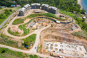 Ход строительства карибского курорта Anichi Resort & Spa от 21 июня 2019: вид с воздуха на юг