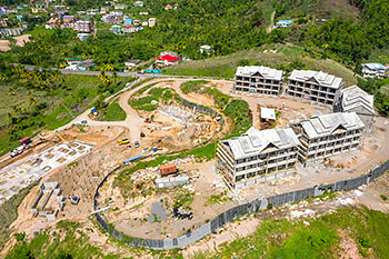 Ход строительства карибского курорта Anichi Resort & Spa от 21 июня 2019: вид с воздуха на запад