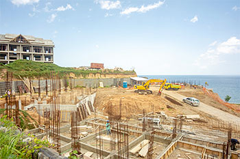Доминиканский курорт: ход строительства от 4 июня 2019 - вид на фундамент для зданий 1, 2 и 3