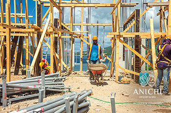 Ход строительства Anichi Resort & Spa от 21 октября 2019: строительные работы