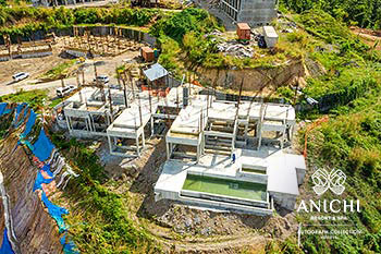 Ход строительства Anichi Resort & Spa от 24 января 2020: вид с воздуха на здание 3