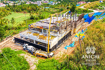 Ход строительства Anichi Resort & Spa от 14 февраля 2020: вид с юга на здание D