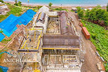 July 24, 2020 Construction Update: Building D with view to the Caribbean Sea