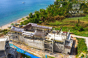 July 03, 2020 Construction Update: Building D with view to the Caribbean Sea