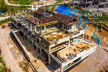 Ход строительства Anichi Resort & Spa от 3 июля 2020: вид с воздуха на здание D