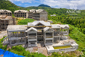 Ход строительства Anichi Resort & Spa от 24 августа 2020: вид с воздуха на здание 3
