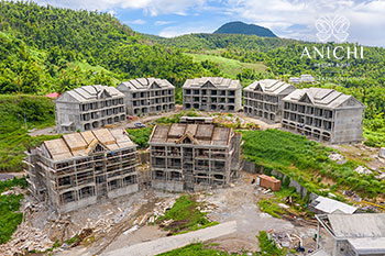 Ход строительства Anichi Resort & Spa от 24 августа 2020: вид с воздуха на здания 1 и 2