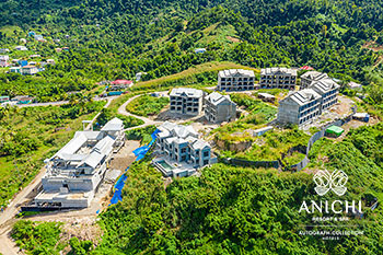 Ход строительства Anichi Resort & Spa на декабрь 2020 года: курорт на Доминике с видом на Карибское море