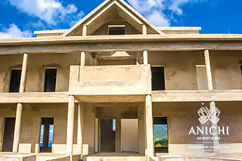 Ход строительства Anichi Resort & Spa за январь 2021: вход в здание 1