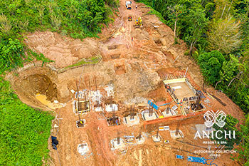 February 2021 Construction Update of Anichi Resort & Spa: Aerial View of Block A