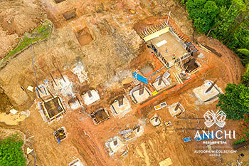 February 2021 Construction Update of Anichi Resort & Spa: Foundation work for Block A