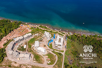 March 2021 Construction Update of Anichi Resort & Spa: Aerial View to the Caribbean Sea