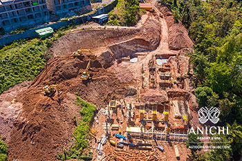 March 2021 Construction Update of Anichi Resort & Spa: Aerial View of Block A