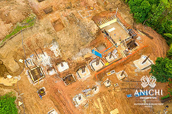 Ход строительства Anichi Resort & Spa за февраль 2021: работы по фундаменту для блока A