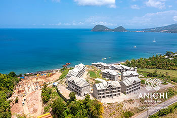 April 2021 Construction Update of Anichi Resort & Spa: Aerial View to the North of Dominica