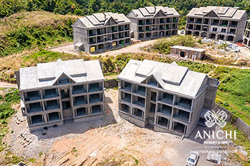 Ход строительства Anichi Resort & Spa за апрель 2021: здания 1 и 2