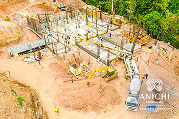 Ход строительства Anichi Resort & Spa за май 2021: вид с воздуха на блок A