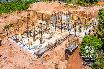 June 2021 Construction Update of Anichi Resort & Spa: Aerial View of Block A