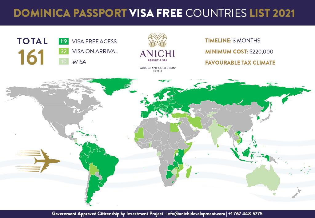 Dominica Passport Visa Free Countries List 2021