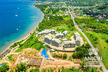 Ход строительства Anichi Resort & Spa за август 2021: вид с воздуха на строительную площадку